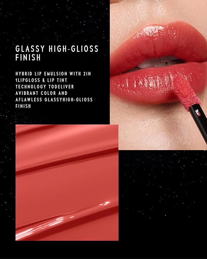 STELLAR DUST LIP STAIN-Long Lasting, Waterproof and Transferproof Lip Tint, Glossy Finish Lip Gloss, Lightweight Lipstick, High Coverage, Stocking Stuffers For Teen Girls (03)