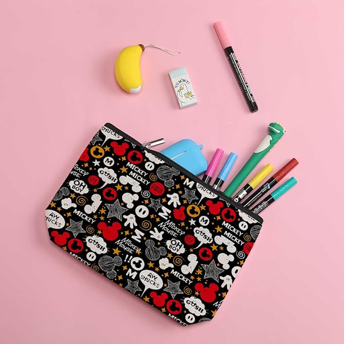 Cartoon Mouse Makeup Bag Cosmetic Bag Zipper Pouch Funny Cute Mouse Themed Gifts Animal Lover Gifts Friendship International Nurses Day Birthday Gift for Women Girl Sister Girlfriend