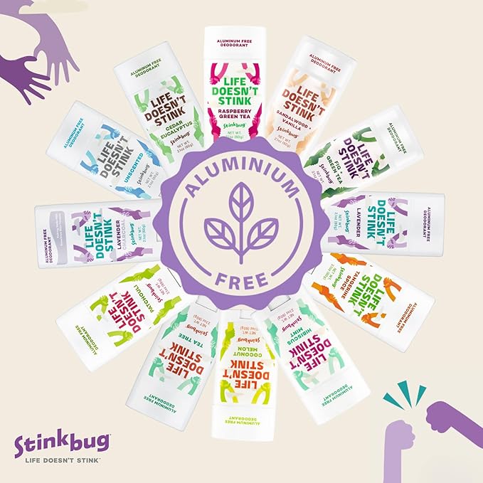 Stinkbug Naturals Organic Aluminum Free Travel Size Deodorant Stick with Tangerine Spice, Coconut Oil, Paraben Free, Sensitive Skin Deodorant, 0.75 Ounce Pack of 9