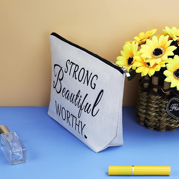 Inspirational Gifts for Women Inspirational Quote Makeup Bag Christmas Graduation Birthday Gifts for Friend Daughter Girl Wife Sister Aunt Coworker Cosmetic Bag Case Encouragement Gift Makeup Pouch