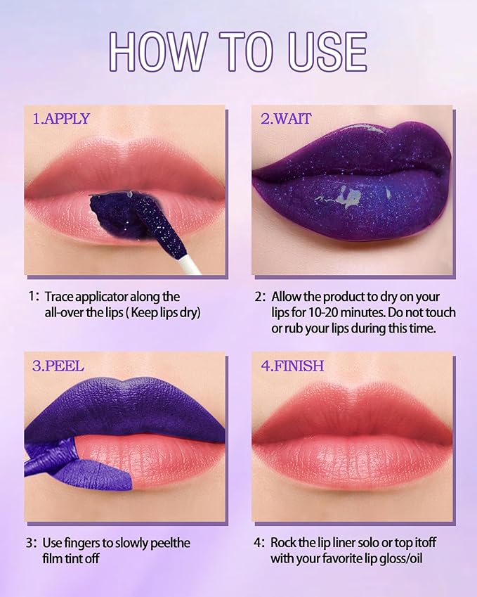 Lip Stain Peel Off, Waterproof Long Lasting Qiciy Tattoo Lip Gloss Color Peel Off Lips Tint Stain, Transfer-Proof Matte Tinted Lips Liner, High Pigmented Tattoo Lipstick Makeup Gift for Women-02 Coral