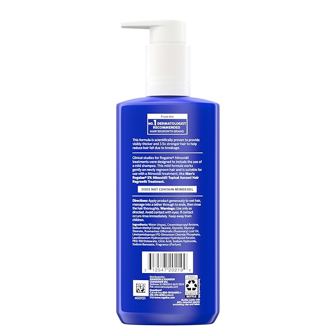 Rogaine Men's Thickening 2 in 1 Shampoo + Conditioner, Hair Thickening Shampoo & Conditioner with Rosemary Oil, Keratin & Citric Acid Leaves Hair Visibly Thicker, Not Minoxidil, 8.4 fl. oz