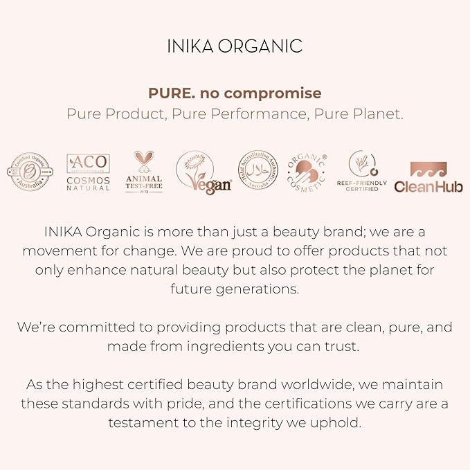 INIKA Organic BB Cream Foundation - Vegan Makeup with Hydrating Prickly Pear, Jojoba, and Pomegranate Seed Oil - Lightweight, Radiant BB Glow for Balanced Skin Tone, Nude 1 fl oz