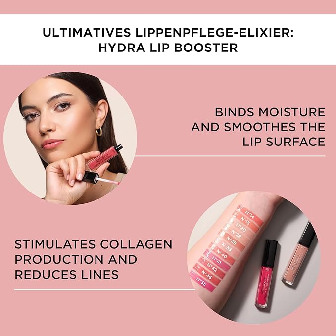 ARTDECO Hydra Lip Booster - Translucent Rose - Hydrating Lip Gloss with Boosting Effect - Hint of Color & Beautiful Shine - Non-Sticky Finish - Lip Care - Lip Oil - Makeup - Hyaluron - 0.21 Fl Oz
