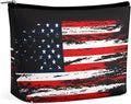 Vintage Retro American Flag Art Toiletry Bag Holder Portable Gift for Girls Women Large Capacity Travel Makeup Train Case for Cosmetics Digital Accessories Fashion Travel Bag