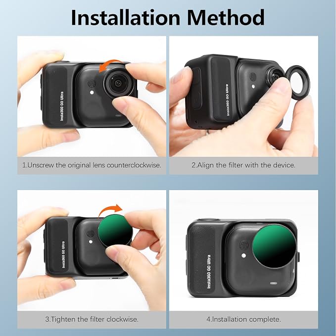 AMAZEAR ND Filters Kit for Insta360 GO Ultra Accessories, Insta 360 ND8 ND32 - Image 7