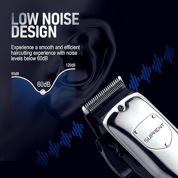 SUPRENT Cordless Hair Clippers for Men Professional Hair Cutting Trimmer with LED Display Trimmer for Barbers & Home Use
