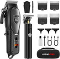 HIENA PRO Professional Hair Clippers Set for Men,Cordless Rechargeable Clippers Set and Trimmers Kit, Haircut Clipper Set for Barbers with LED Display, Gifts for Men