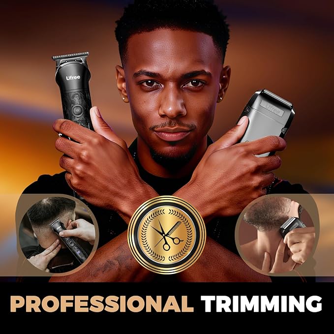 Ufree Beard Trimmer for Men, Foil Shaver Electric Razor, Shavers for Body Face Nose Ear, Cordless Hair Trimmer, Professional Hair Clippers, Mustache Grooming Kit Birthday Gifts for Men