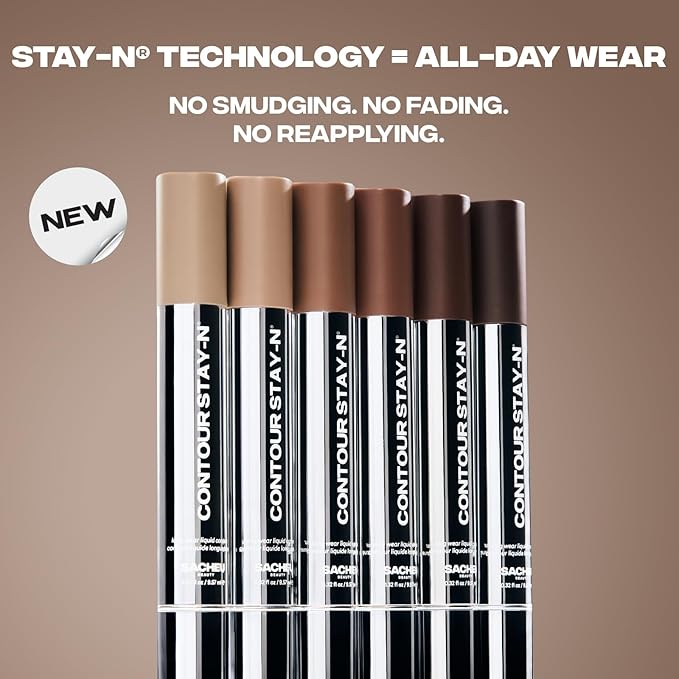 Sacheu Liquid Contour STAY-N Long Wear Cream Contour Makeup — Long Lasting, Blendable, & Lightweight Formula — Vegan & Cruelty-free, Giving Edge