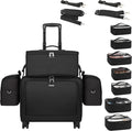 TANTO Rolling Makeup Bag Professional Makeup Artist Bags 4 in 1 Makeup Case on Wheels Rolling Cosmetics Organizer Extra Large Cosmetology Case With 360° Swivel Wheels and Adjustable Dividers