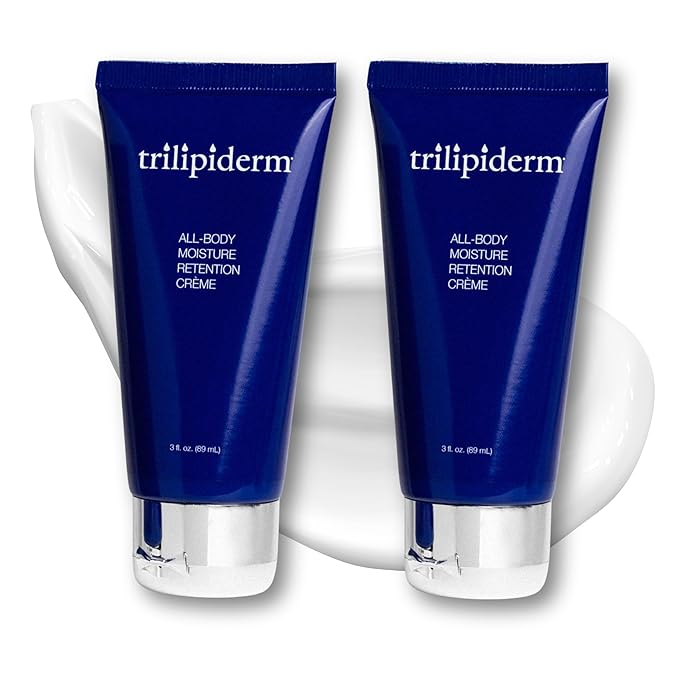 Trilipiderm All-Body Moisture Retention Crème – 2-PACK – Plant-Based All-Day Lightweight Hydration for Body and Face, Meadowfoam, Lipid Replacement, Travel-Size TSA-Approved 3 Ounce Tubes
