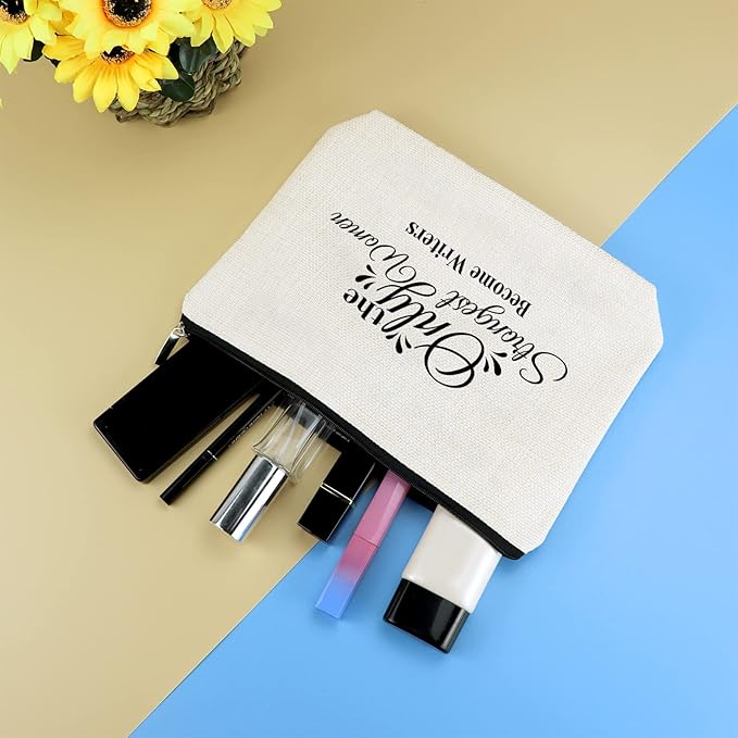Creative Writer Gift for Women Makeup Bag Write Lovers Inspirational Gift for Writers Novelist Gifts Cosmetic Bag Writer Appreciation Birthday Christmas Thanksgiving Gifts for Author Writers