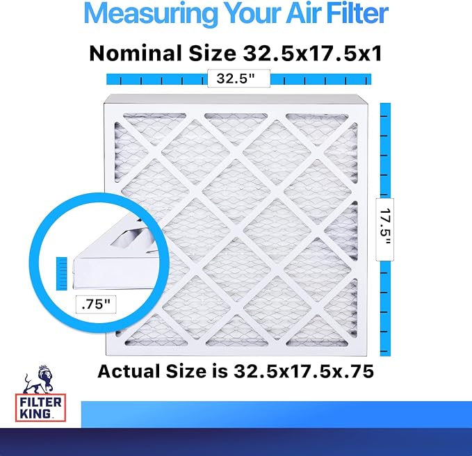 Filter King 32.5x17.5x1 Air Filter | 4-PACK | MERV 8 HVAC Pleated A/C Furnace - Image 2