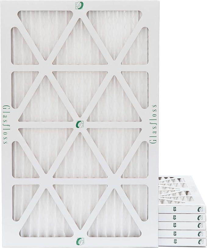 Glasfloss 16x30x1 MERV 10 Pleated Air Filters Box of 6. Actual Size: 15-5/8 x by Glasfloss