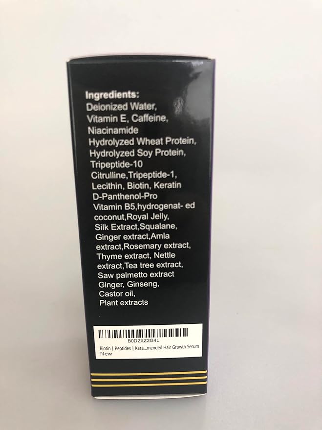 Biotin Hair Growth Serum - Topical Biotin Hair Serum for Hair Growth Infused with Peptides, Keratin, Caffeine, and Vitamins, All Hair Types 1 Fl Oz (1.01 FL OZ, Rosemary)