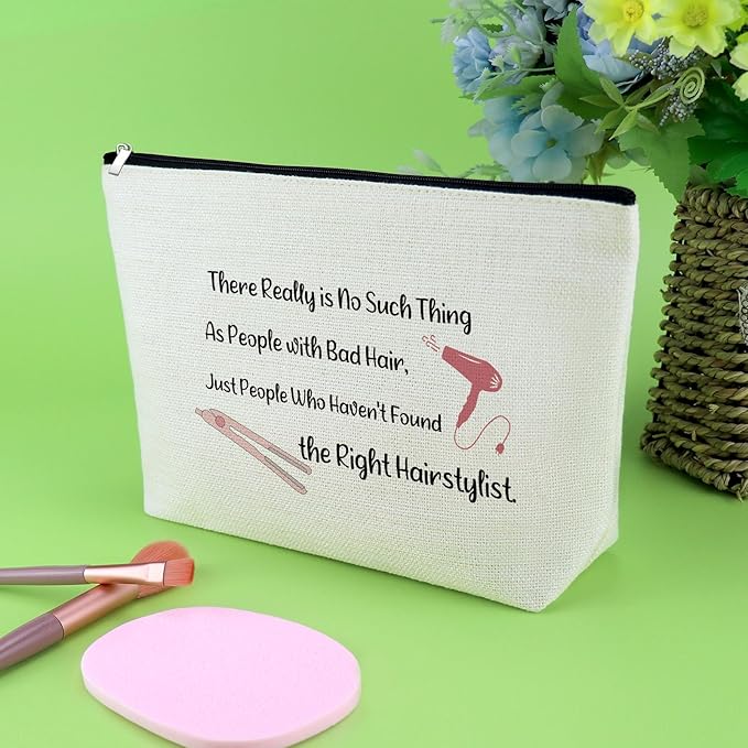 Hairdresser Appreciation Gifts for Hairstylist Makeup Bag Hair Stylist Thank You Gift for Women Hair Dresser Birthday Retirement Presents Cosmetology Graduation Presents for Cutter Cosmetic Pouch