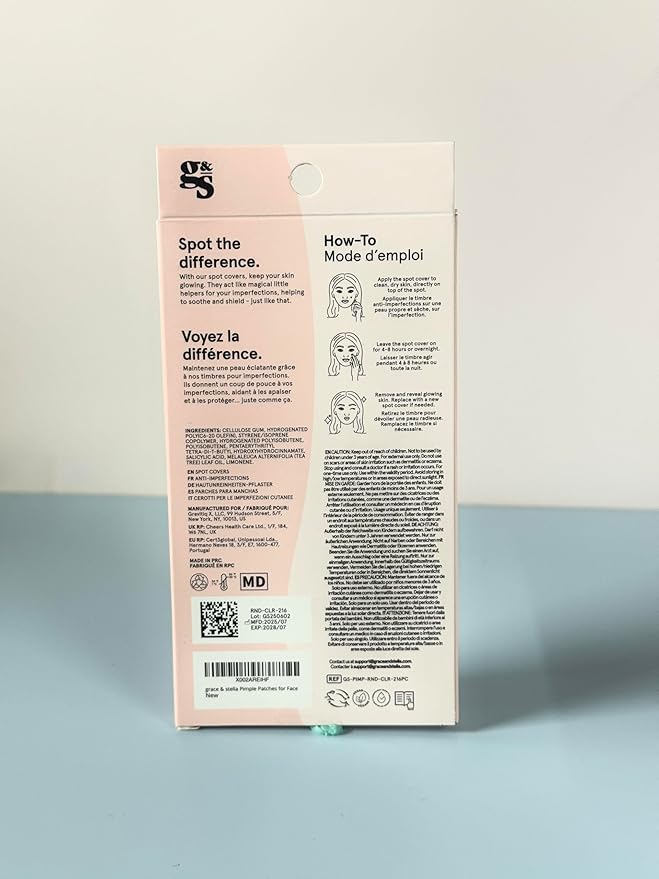 grace & stella Award Winning Pimple Patches for Face - Dermatologist Tested Acne Patches - Hydrocolloid Patch for Breakouts, Whiteheads - Vegan Acne Spot Treatment for Face (Invisible, 216 Count)