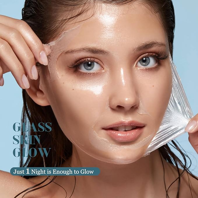 ISTON Collagen Night Wrapping Mask for Glass Skin - Overnight Peel Off for Firmer, Hydrated & Radiant Skin with Hydrolyzed Collagen, Gently Formulated for All Skin Types - 5.07 fl Oz