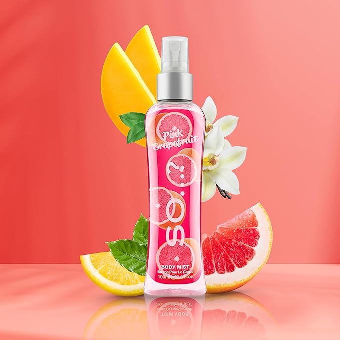 So…? Pink Grapefruit Body Mist Citrus, Fruity Body Spray for Women - Perfume for Women - Perfect Gifts - 3.5 oz