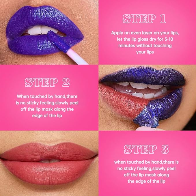 Peel off Lip Stain Masque - Lip Liner Peel Off Lip Stain Tattoo, All Day Peel-Off Lip Tint,Long Lasting Waterproof Transfer-proof Lip Mask Peel Off Lip Gloss,Stay Lip Makeup C02#