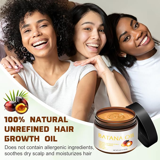 100% Natural Raw Batana Oil for Hair Growth,Dr Sebi Hair Growth Oil From Honduras,Unrefined Hair Oil,Natural and Pure,Prevents Hair Loss and Promotes Hair Thickness for Men and Women（2 Bottles）