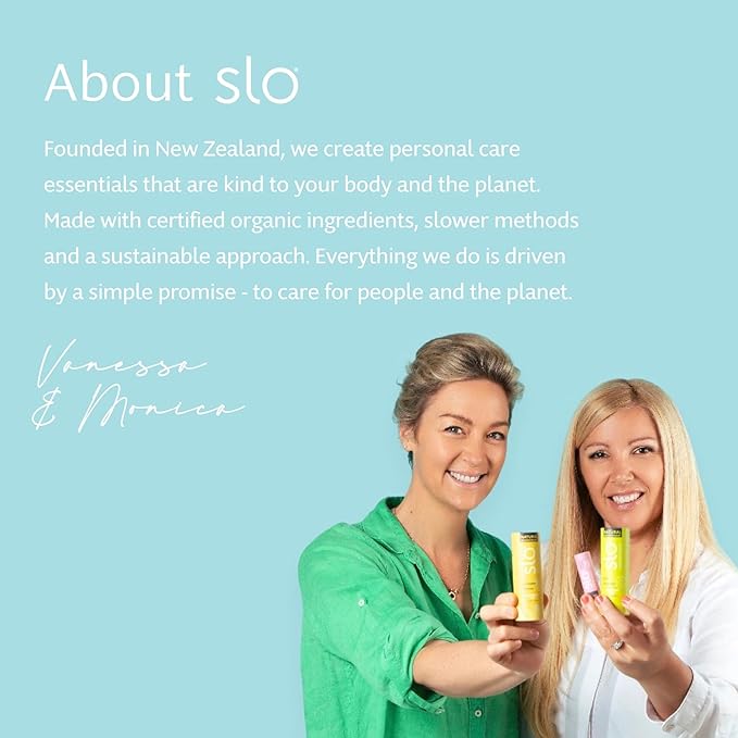 Slo Natural Moisturizing Stick | Body Balm for Dry Skin with Organic Ingredients | Hydrating + Nourishing | Coconut, Cocoa Butter & Antioxidants | Travel-Friendly | Rose + Vanilla | 2.11oz/60g