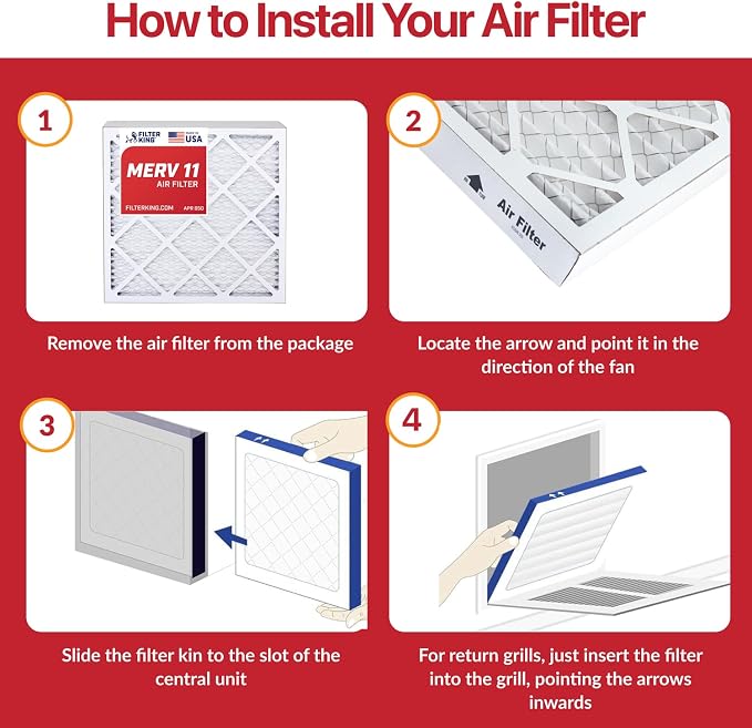 Filter King 24x24x1 Air Filter | 12-PACK | MERV 11 HVAC Pleated A/C Furnace - Image 4