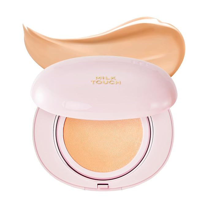 milktouch Cushion Foundation, 24H Flawless Skin, Radiant Shine, No Oxidation, Long-Lasting, Non-Creasing, 60% Hydrating Skincare Infused Korean, Stocking Stuffers, Christmas Gifts (24N Sand Beige)