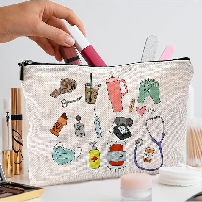 Nurse Makeup Bags - Cosmetic Bags With Zipper for Nursing Students