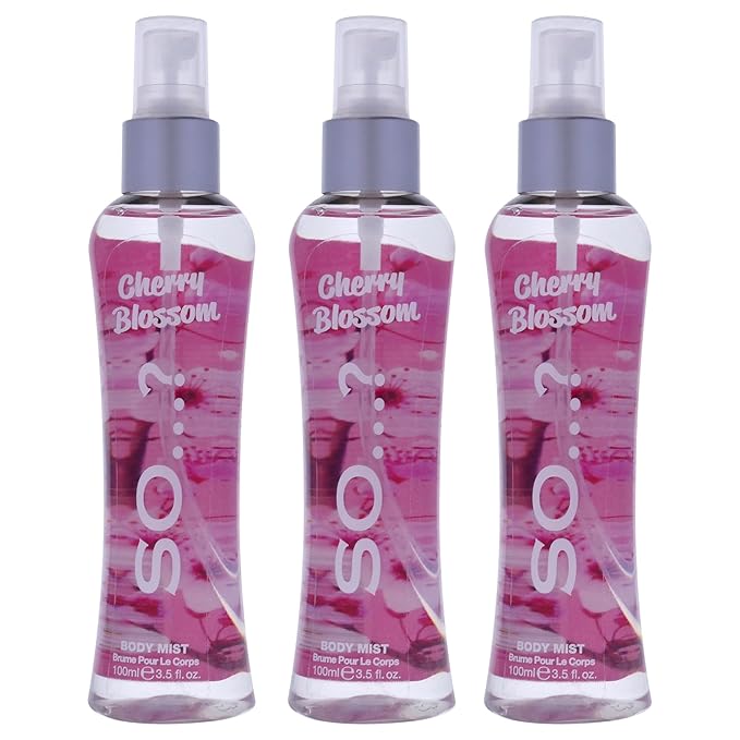 So...? Cherry Blossom Body Mist for Women - 3.5 oz Body Mist - Pack of 3