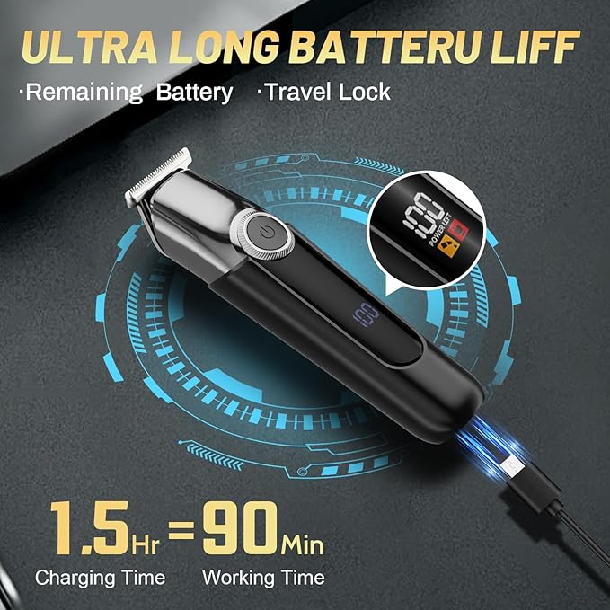 Mens Hair Clippers, Cordless Beard Trimmer Set Waterproof Versatile Nose Hair Trimmer for Men Temple, Groin, Nose, Ear Hairs, Hair, Beard, Body Professional Manscaper Rechargeable Shaver Man Gift