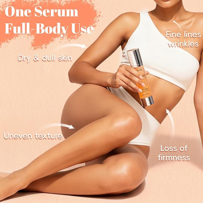 B Glosé Body Serum for Wrinkles – Anti-Aging Smoothing & Firming Glossy Serum with LIFTONIN®, Peptides & Collagen, Hydrating & Tightening Formula 100 ML