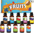 Holamay Fruit Essential Oils for Diffusers for Home, Fragrance Oil for Soap Making, Candle Scents for Candle Making 30ml x 10 - Coconut, Strawberry, Mango, Pineapple, Large Size Aromatherapy Oils Set