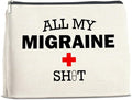 Medicine Cosmetic Bag Headache Migraine Awareness Gifts, All My Migraine Bag Zipper Makeup Pouch