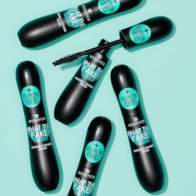 essence | What the Fake! Volumizing & Lengthening Fiber Mascara | Paraben Free | Cruelty Free (Pack of 2)