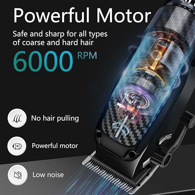 LQT® Professional Hair Clippers for Men - Cordless Barber Clipper Set for Hair, Beard Trimmer,Beard and Body Grooming, with Precision Blades - Hair Cutting Kit Gift for Father