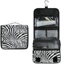 Hanging Travel Toiletry Bag Zebra Print Portable Makeup Organizer Cosmetic Bag Toiletry Kit for Women & Man