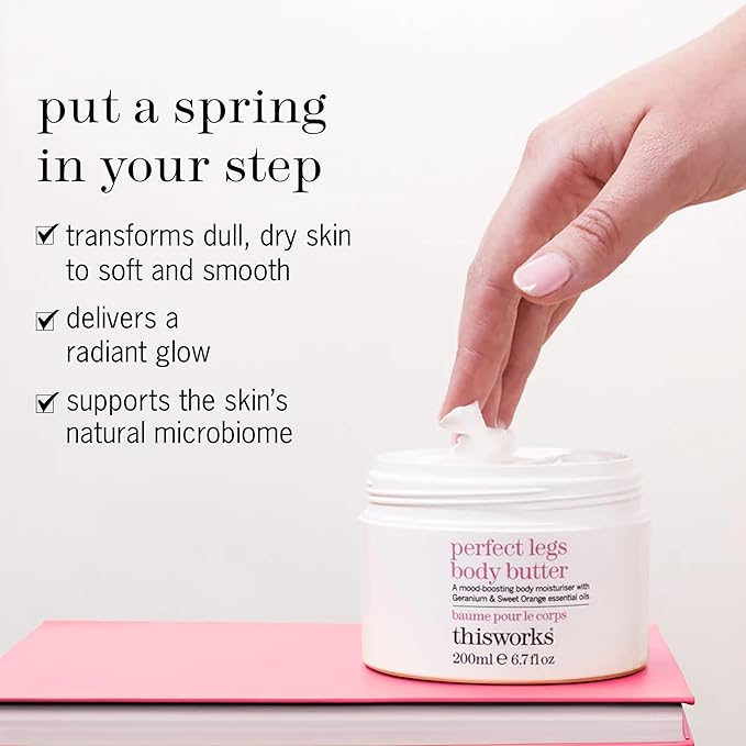 THISWORKS Perfect Legs Body Butter – Deeply Hydrating Body Cream with Hyaluronic Acid, Shea Butter & Hemp Extract – Nourishing, Moisturizing & Skin-Soothing Formula, 7.6 oz