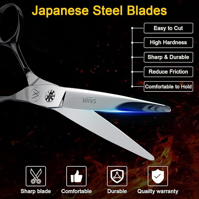 Sirabe HIGH-END Professional Barber Scissors, Ultra Sharp Blades, Hair Cutting Scissors Shears Haircut Scissors for Salon Hairdressing and Home Use