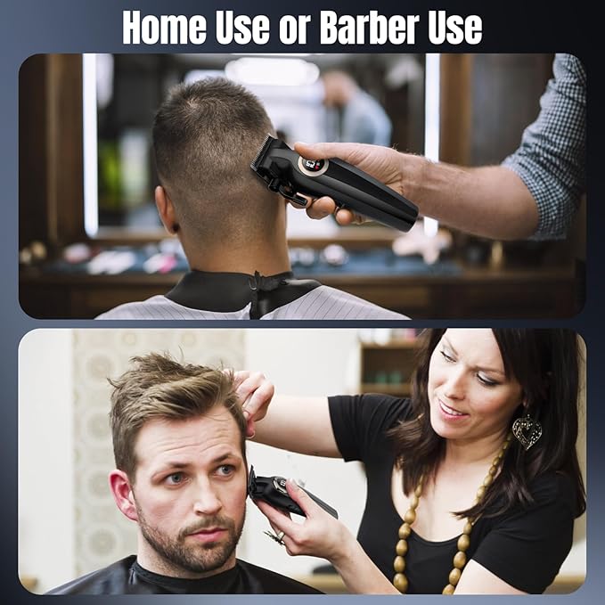 Hair Clippers for Men Professional, Cordless Barber Clippers and Trimmers Set, Electric Clippers for Hair Cutting Kit with LED Display, Gift for Men