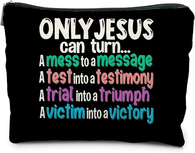 Christian Makeup Bag - Christian Gifts for Women, Only Jesus Can Turn Makeup Bag Cosmetic Bag, Religious Gifts