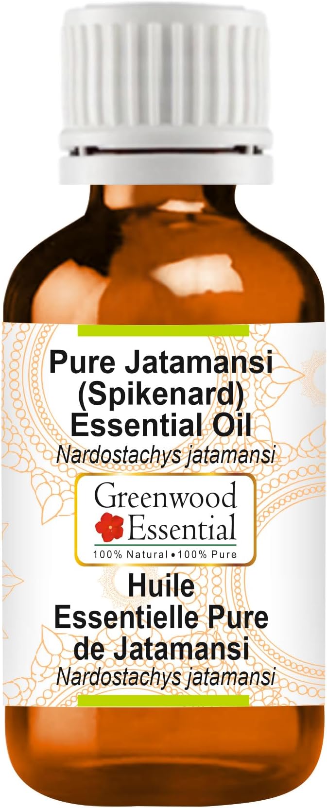 Greenwood Essential Jatamansi (Spikenard) Essential Oil (Nardostachys jatamansi) Pure | Non-Sticky | Non-Greasy | Lightweight | Men & Women | All Skin Types | Steam Distilled 2ml (0.06 oz)