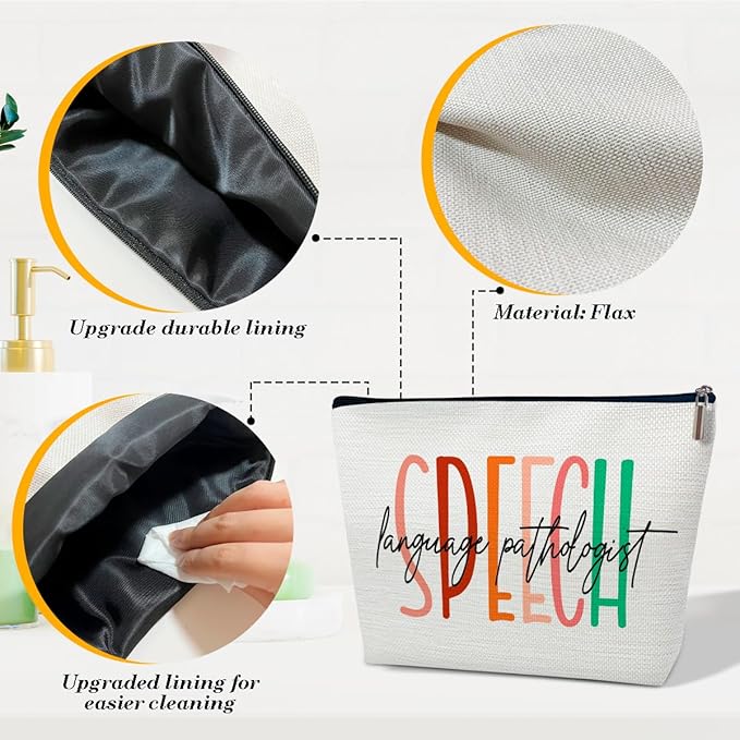 Speech Therapy Gifts Makeup Bag, SLP Gift, Thank You Graduation Gifts for Speech Language Therapist, Appreciation Gift for Speech Language Pathologist, Speech Language Therapist Gift Cosmetic Bag