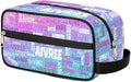 Personalized Name Toiletry Bag, Large Travel Cosmetic Bag Portable Makeup Organizer Bag for Women Bathroom Shower Essentials, Gradient Purple Blue Glittering