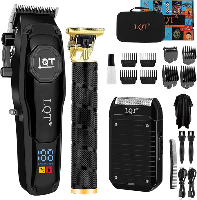 Hair Clippers for Men,3 In1 Cordless Beard Trimmer Electric Shavers,T-Blade Barber Clippers and Trimmer Set,Electric Hair Cut Machines,Men’s Grooming Kit for Gifts,for Home, Barber