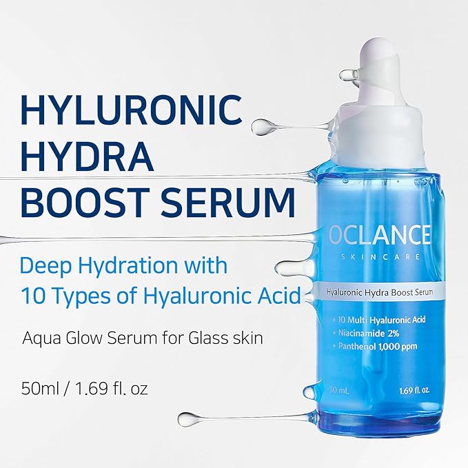 Hyaluronic Hydra Boost Serum with 10 Multi Hyaluronic Acid, Niacinamide, Panthenol | Lightweight, Hydrating for Glowing Skin | Non-Greasy, Fragrance-Free, Korean Skincare | 50ml / 1.69 fl. oz