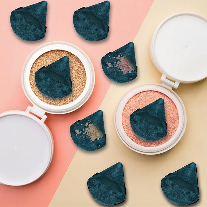 30PCS Triangle Powder Puff Face Makeup Powder Puffs Sponge Soft Powder Puffs for Loose Powder Cosmetic Foundation Blackish Green