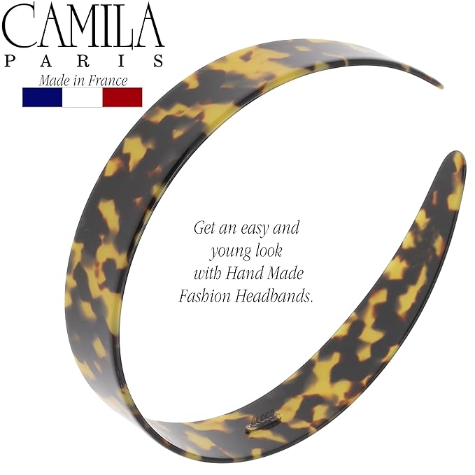 Camila Paris CP3879 French Headband for Women, Handmade Tokyo, Strong Hold Grip Women's Hair Band, Ligth and Very Flexible, No Slip and Durable Styling Girls Hair Accessories, Made in France