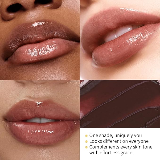 WEEMAY Honey Noir Lipstick, Deep Moisturizing Black Cherry Tint Lip Balm, Nourishing Honey Noir Lipgloss, Black Lip Gloss, Hydrating Lipgloss for All Skin Tones